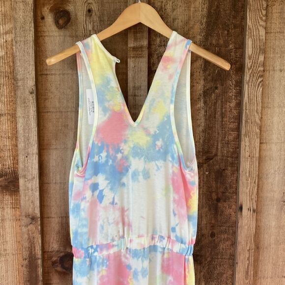 Fantastic Fawn Jump Right In Sleeveless Jogger SweatJumpsuit-Tie dye-Multicolor - Picture 7 of 12